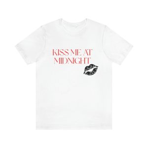 Kiss Me At Midnight Unisex White Jersey Short Sleeve Tee