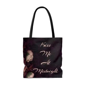Kiss Me At Midnight Peonies Tote Bag - Large Size