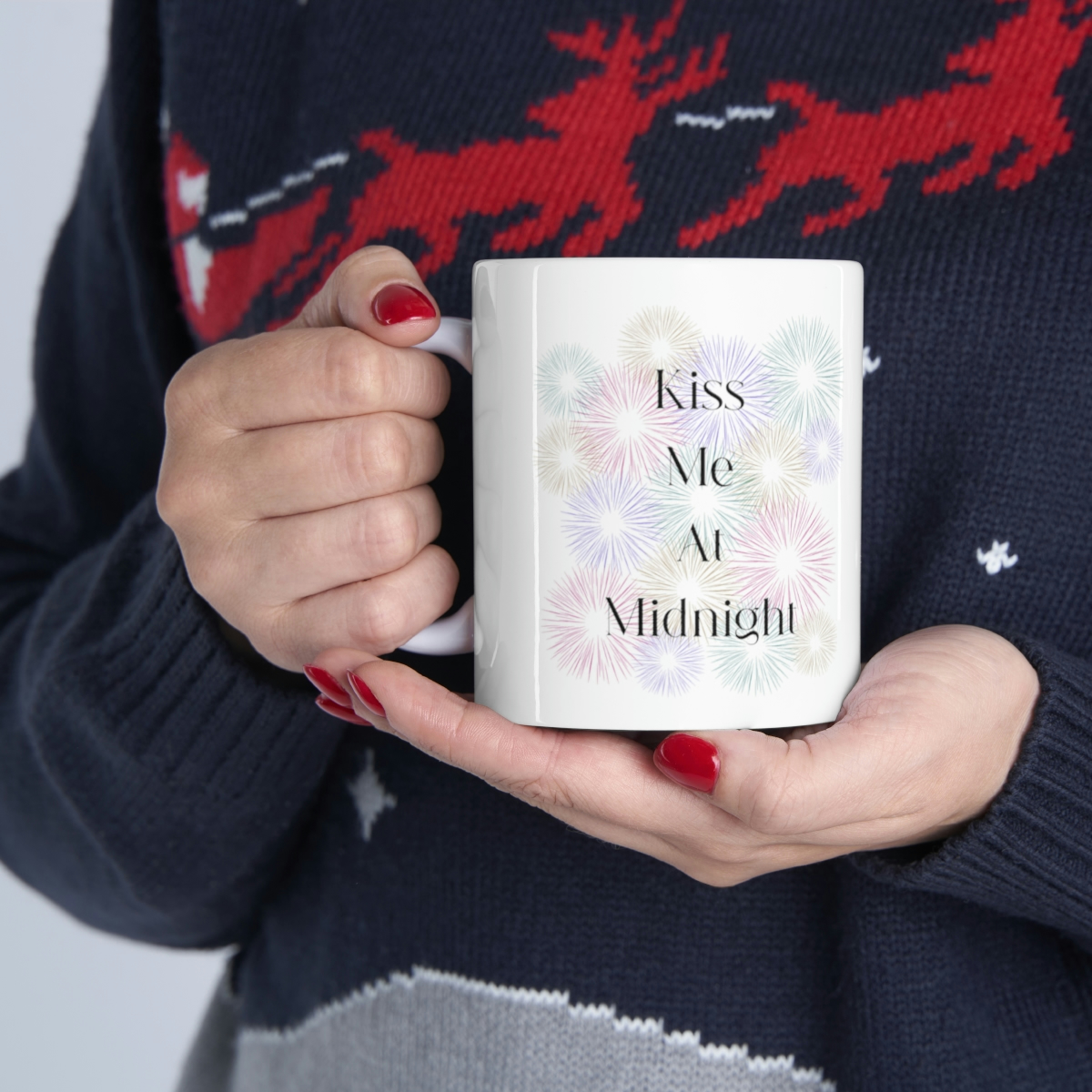 Kiss Me At Midnight Fireworks 11 oz White Coffee Mug - Image 11
