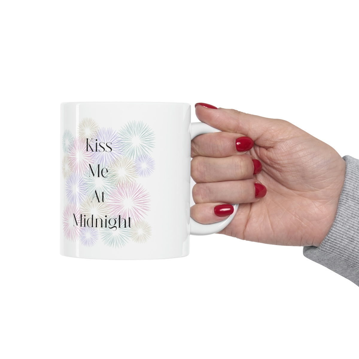 Kiss Me At Midnight Fireworks 11 oz White Coffee Mug - Image 12