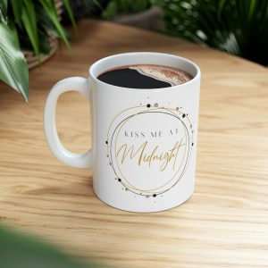 Kiss Me At Midnight® 11 oz White Coffee Mug - Circular Design