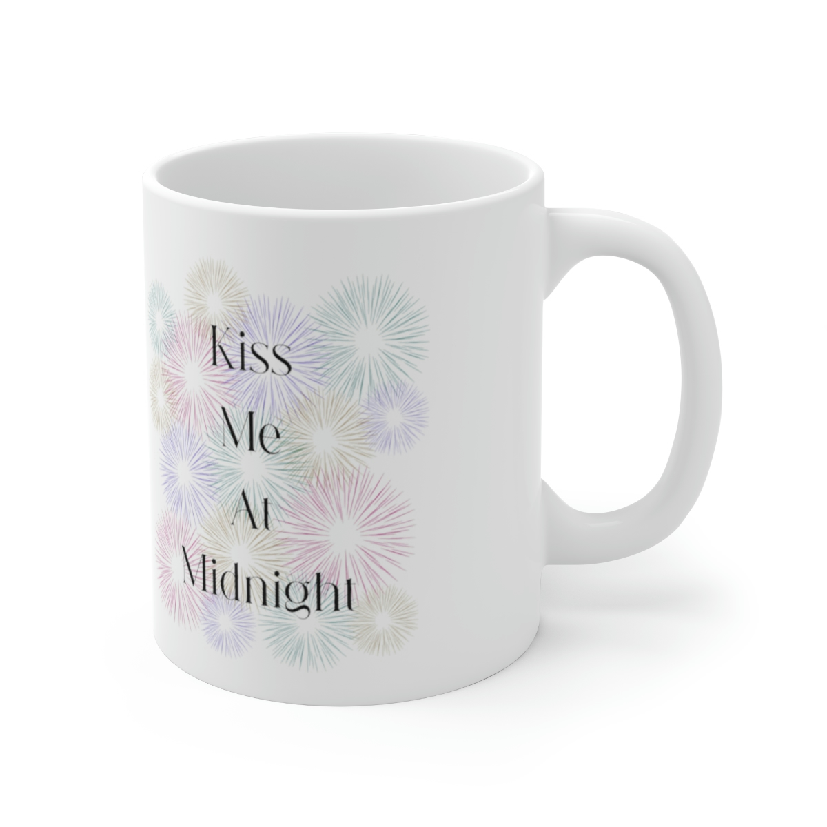 Kiss Me At Midnight Fireworks 11 oz White Coffee Mug - Image 4