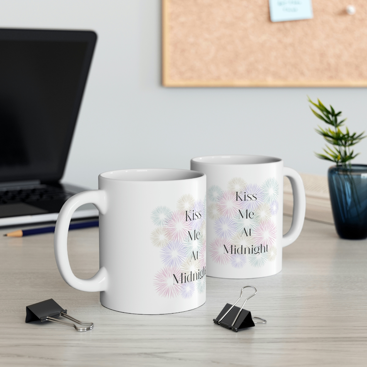 Kiss Me At Midnight Fireworks 11 oz White Coffee Mug - Image 6