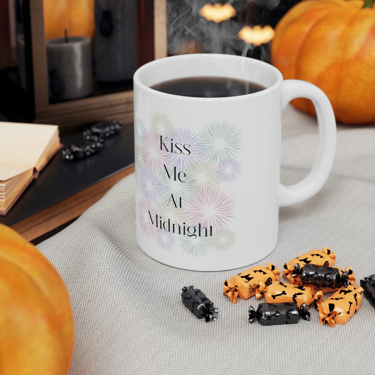 Kiss Me At Midnight Fireworks 11 oz White Coffee Mug - Image 7