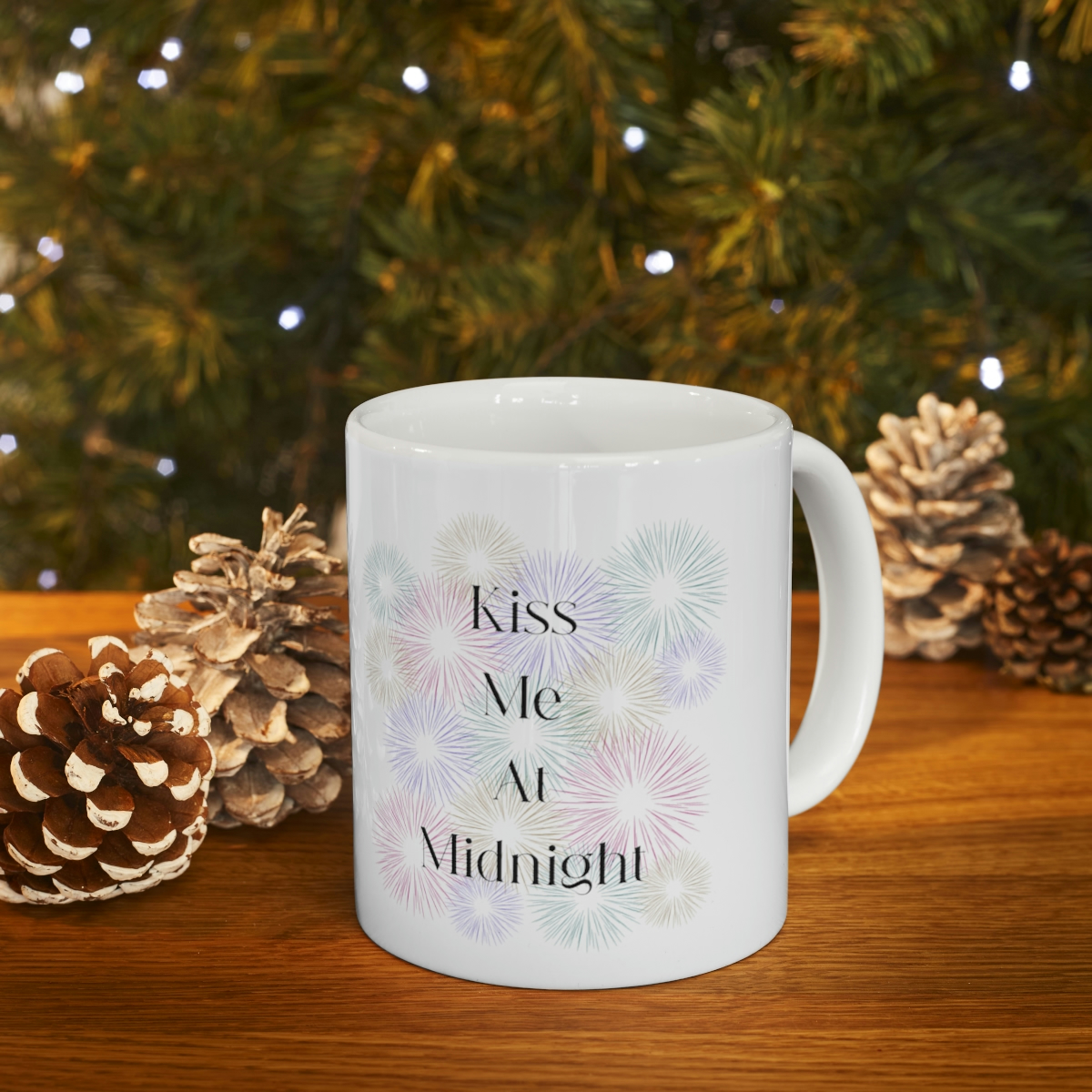 Kiss Me At Midnight Fireworks 11 oz White Coffee Mug - Image 9