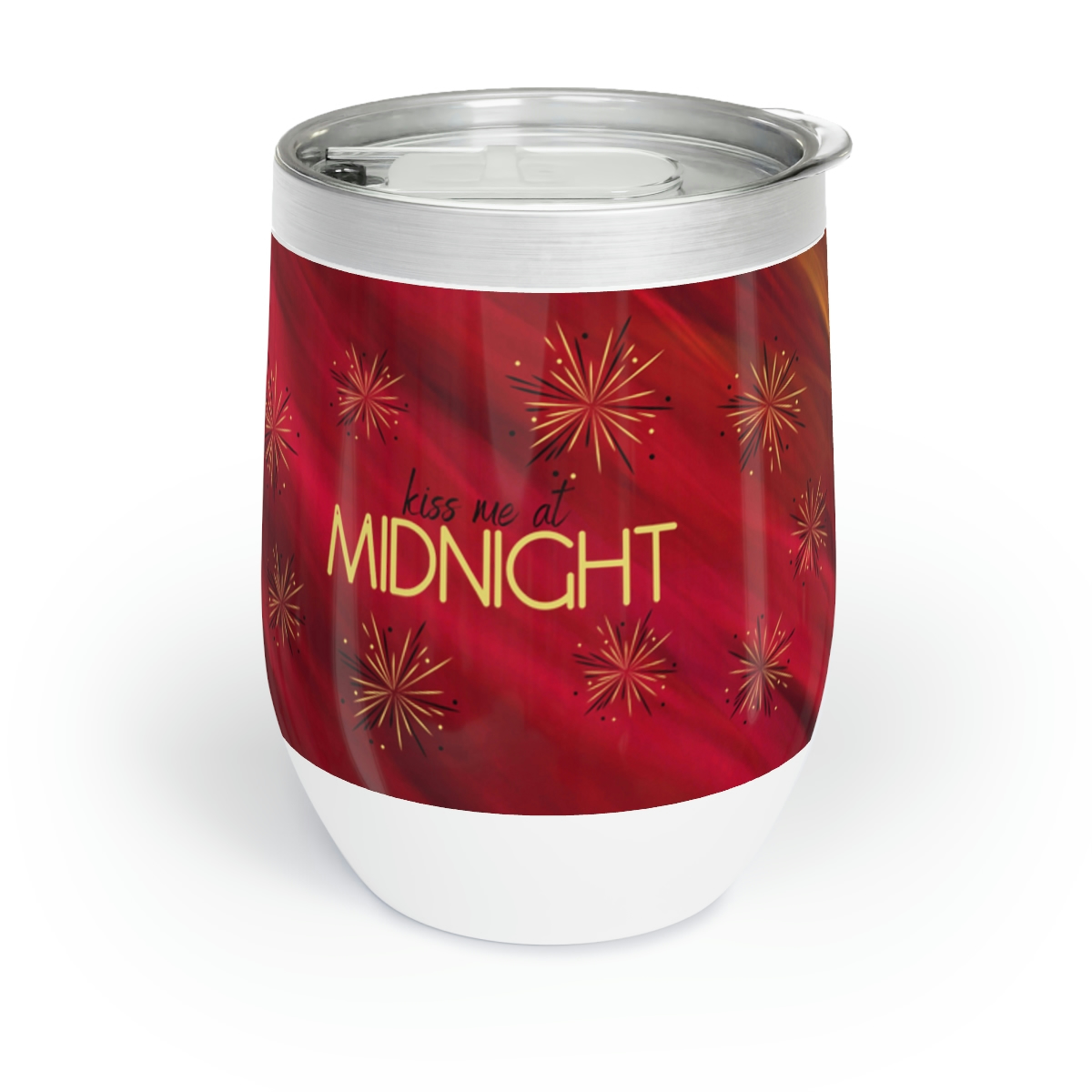 Kiss Me At Midnight 12 oz Stemless Wine Tumbler w/lid - Image 4