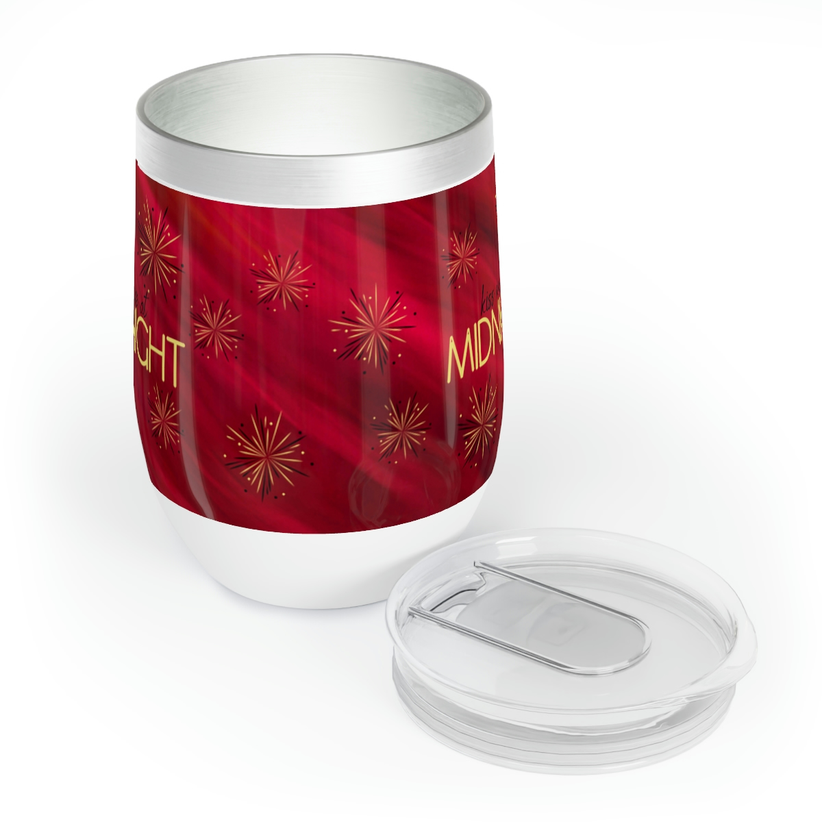 Kiss Me At Midnight 12 oz Stemless Wine Tumbler w/lid - Image 5